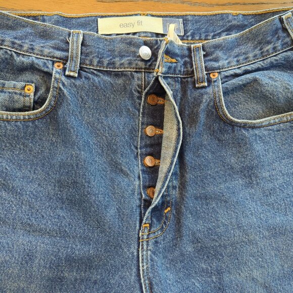 Vintage 90s GAP Blue Jeans Easy Fit 36x28 Button Fly 100% Cotton‎ Denim - Picture 5 of 16